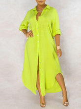 Indiebeautie Solid Button-Down Shirt Dress